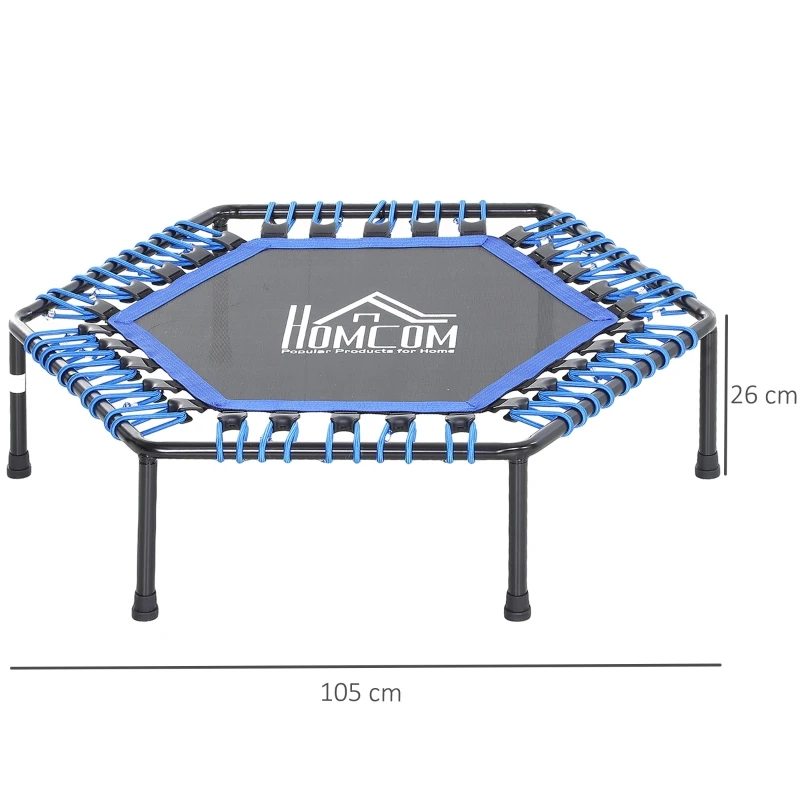 HOMCOM 40" Hexagon Trampoline Indoor Outdoor Metal Bouncer Jumper Adult Home Gym Fitness - Blue