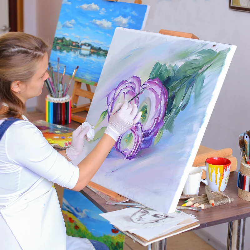 HOMCOM Foldable Studio Easel Angle & Height Adjustable Beechwood Painting and Display Easel, Portable Sturdy Table Desktop Holder Stand with Drawer