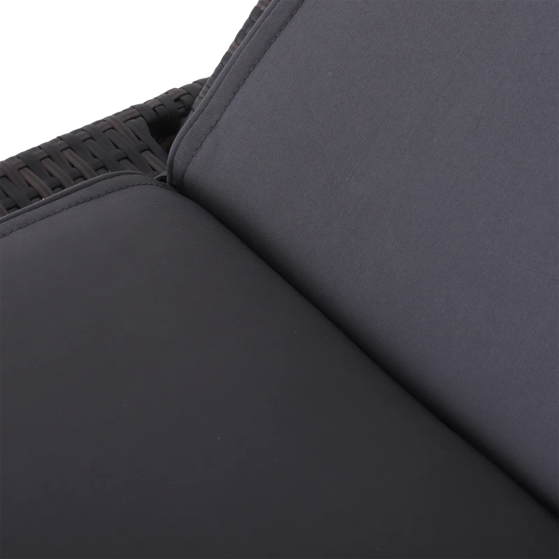 Outsunny Garden Sun Lounger Chair Cushion Reclining Relaxer Indoor Outdoor Furniture Use Grey