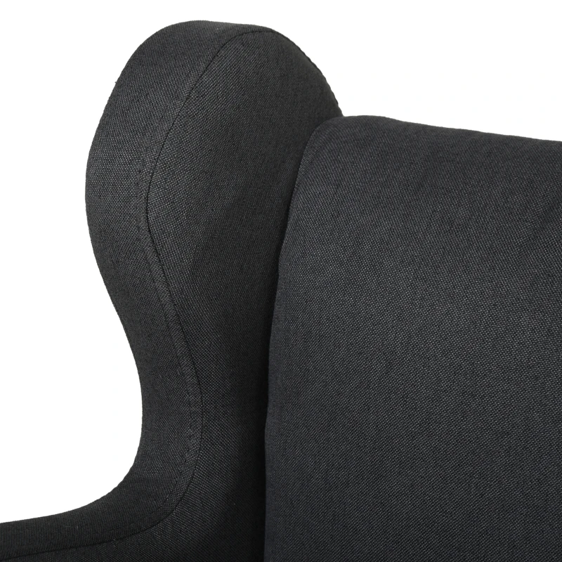 HOMCOM Kids Sofa Couch Armchair Living Room Bedroom Linen Cover Rubber Wood Leg 45.5W x 43D x 56H cm