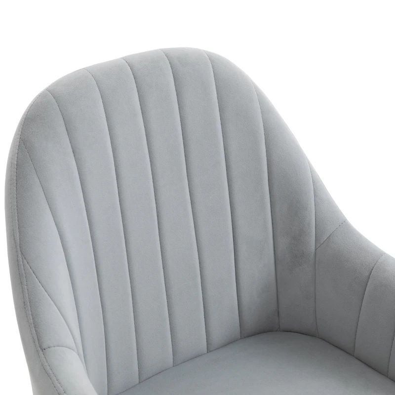 HOMCOM 2 Piece Set Velvet Style Dining Chair with Solid Rubber Legs Living Room Bedroom Modern Upholstered Seat