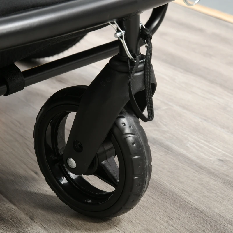 HOMCOM Child Bike Trailer 2 In1 Foldable Baby Stroller 2-Seater Transport Carrier with Adjustable Handlebar Storage Bag Reflector Flag 118L x 83W x 96H cm(Stroller)Red