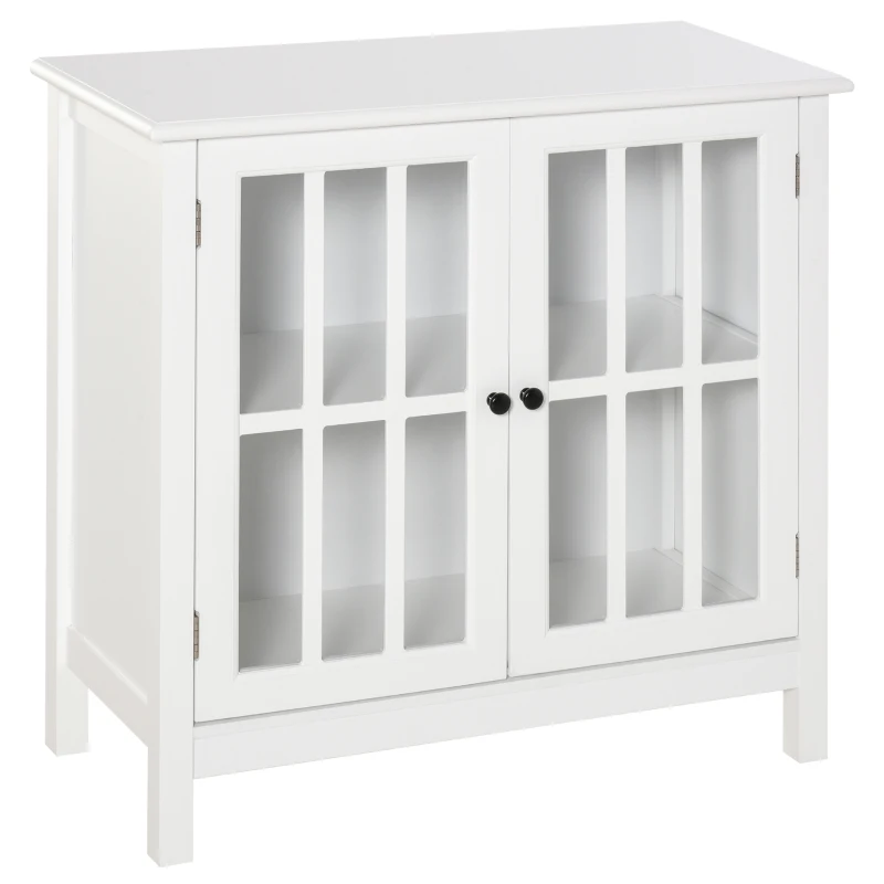 HOMCOM Storage Cabinet Floor Cupboard Kitchen Sideboard Entryway Buffet with Framed Glass Door