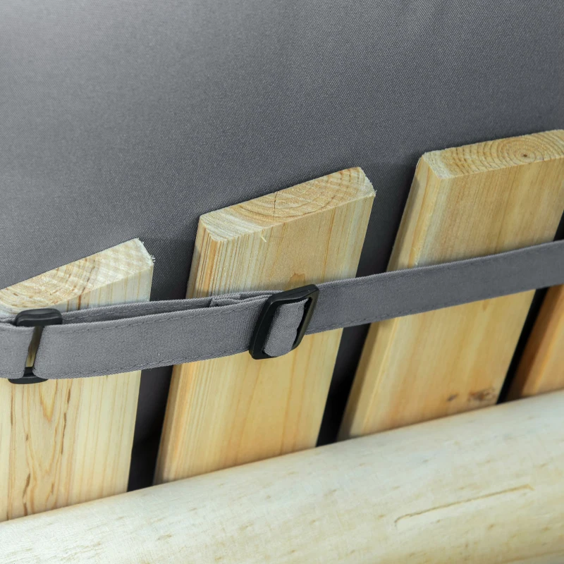 Outsunny Set of 2 High Back Chair Cushion Seat Pad Garden Patio Chair with Pillow for Indoor and Outdoor Use Dark Grey