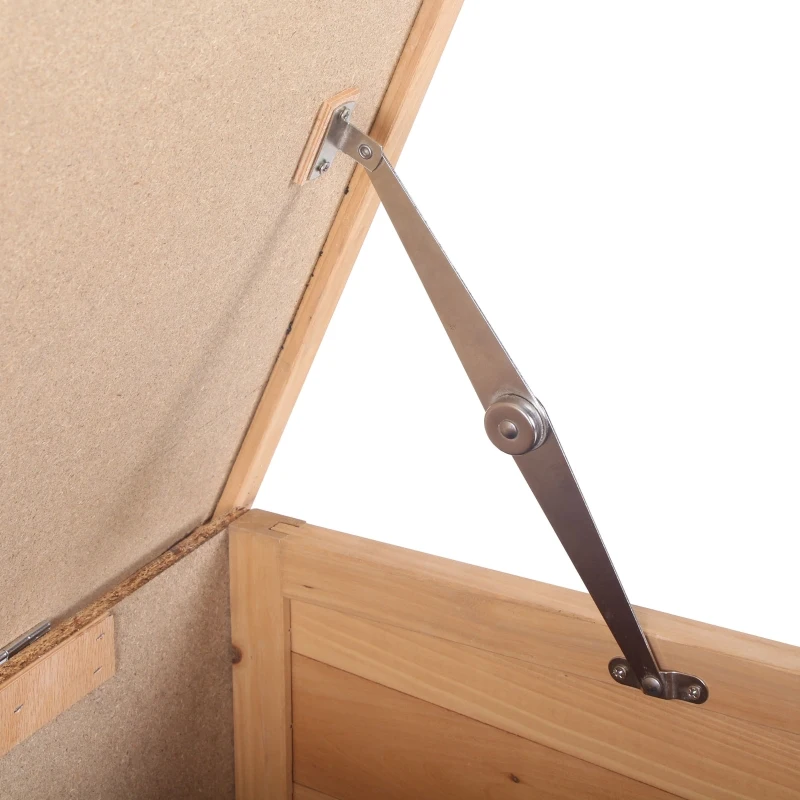 PawHut Wooden Outdoor Indoor Bunny Rabbit Hutch Bunny Cage with Feeding Trough