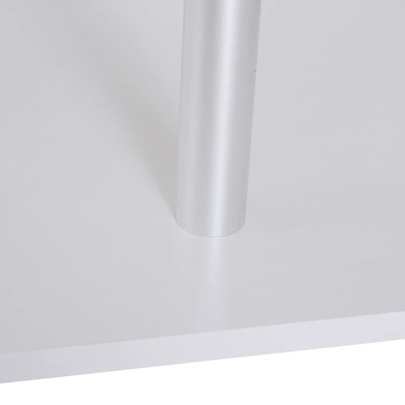 HOMCOM Modern Square 2 Tier S Shape Wood Coffee Table Storage Shelf Living Room Side Rack-White