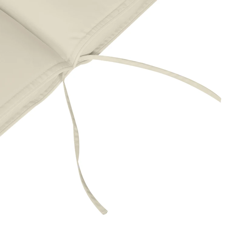 Outsunny Garden Sun Lounger Chair Cushion Reclining Relaxer Indoor Outdoor Furniture Use Cream White