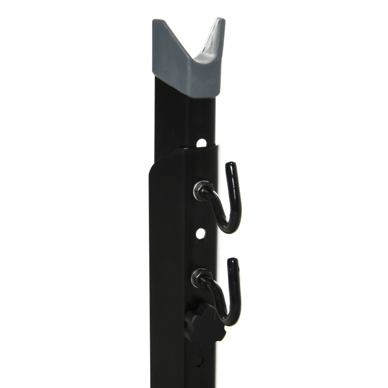 HOMCOM 63-73.5H cm Adjustable Bike Storage Rack Ground Stand PP Feet Pad Metal Frame Black