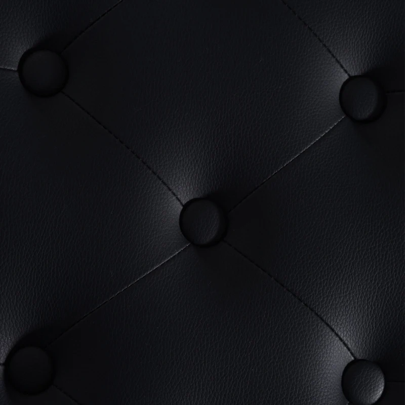 HOMCOM Faux Leather Piano Stool Height Adjustable Keyboard Bench Dressing Table Seat 64(L) x 35(W) x 45/55(H)cm,Black