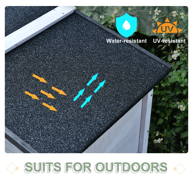 PawHut 2 Level Wooden Rabbit Bunny Guinea Pig Hutch w/ Outdoor Run Water Resistant Roof Pull out Tray Ramp 150 x 52.5 x 68 cm