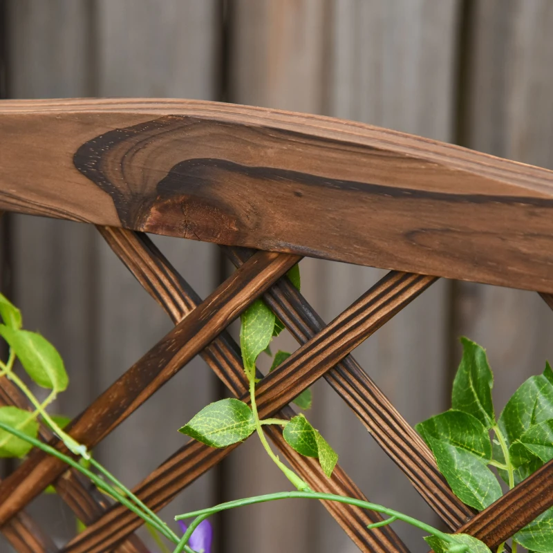 Outsunny 60x30x123cm Raised Bed with Trellis Standing Lattice Panels for Plants,Flowers or Vine Garden Outdoor Indoor, 60x30x122.5cm, Brown