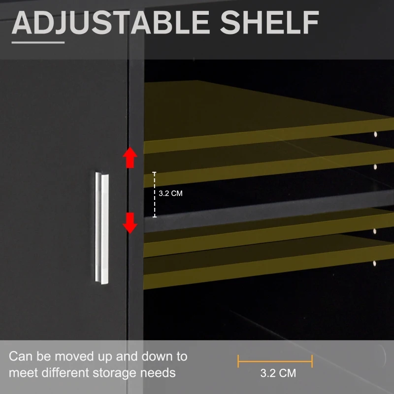 HOMCOM Multi-Storage Printer Stand Unit Office Desk Side Mobile Storage w/ Wheels Modern Style 60L x 50W x 65.5H cm - Black