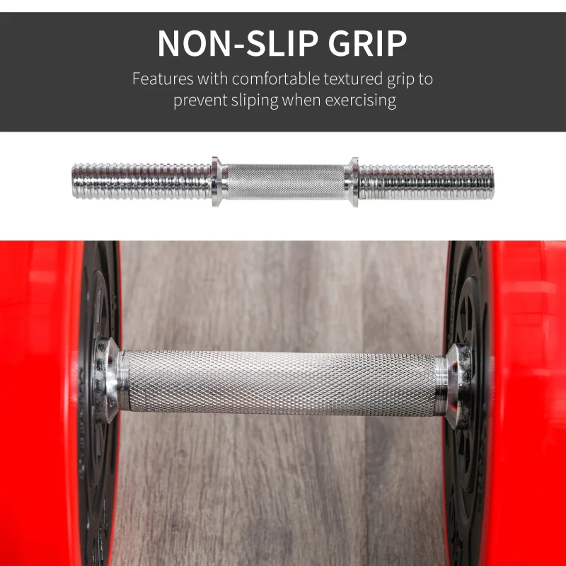 HOMCOM 30KGS Two-In-One Dumbbell & Barbell Adjustable Set Strength Muscle Exercise Fitness Plate Bar Clamp Rod Home Gym Sports Area