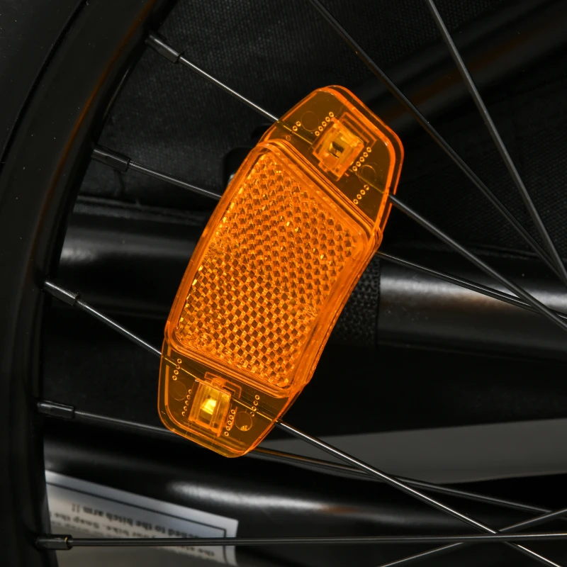 HOMCOM Child Bike Trailer 2 In1 Foldable Baby Stroller 2-Seater Transport Carrier with Adjustable Handlebar Storage Bag Reflector Flag Black