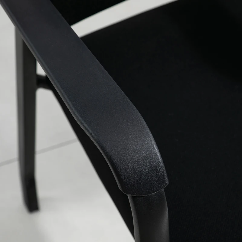 Vinsetto Set of 2 Stackable Meeting Chair Curved Mesh Black