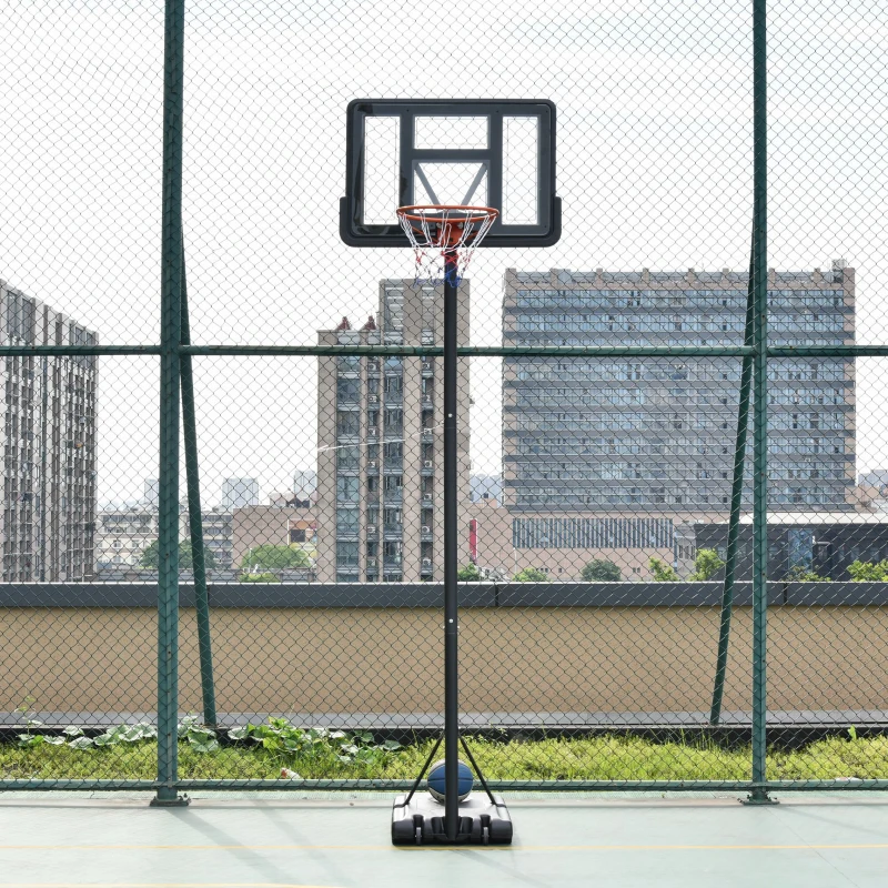 HOMCOM Portable Freestanding Basketball Hoop Stand Transparent Backboard 231-305cm Adjustable Basketball Hoop with Two Moving Wheels For Adult Outdoor & Indoor Use