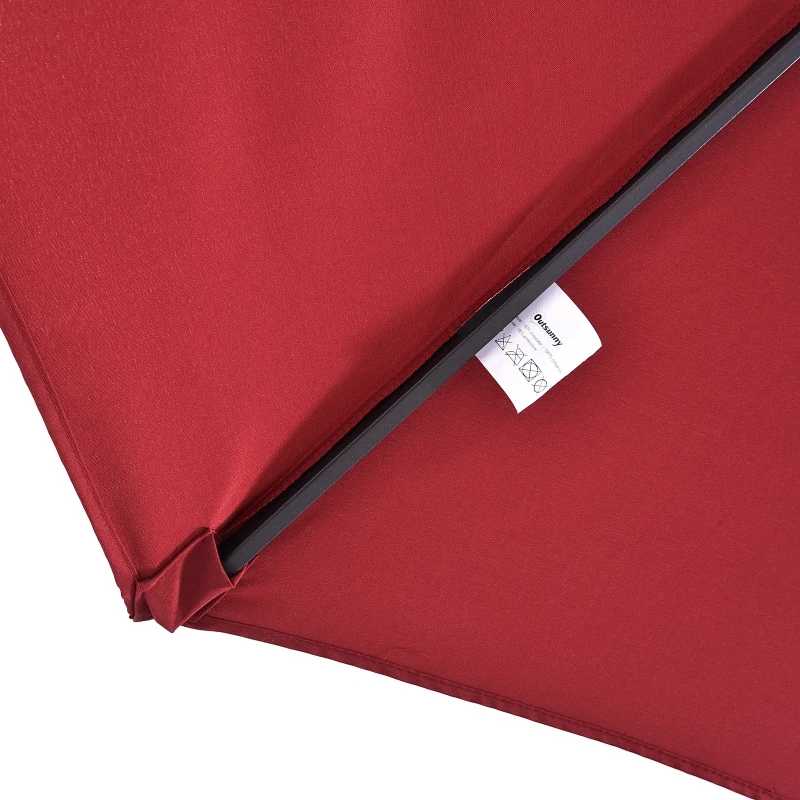 Outsunny 4.6m Garden Parasol Double-Sided Sun Umbrella Patio Market Shelter Canopy Shade Outdoor Wine Red - NO BASE
