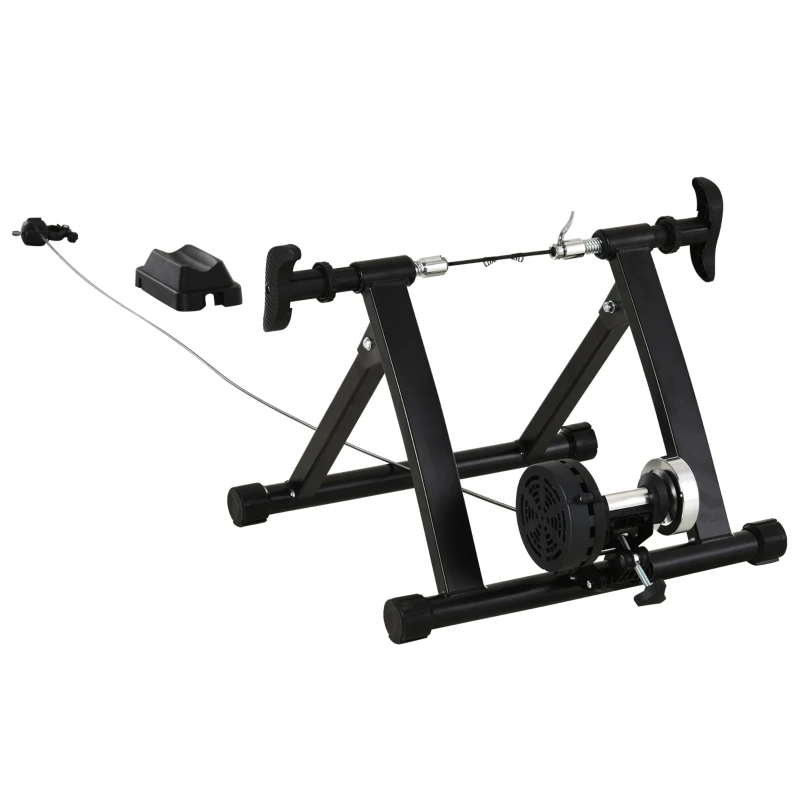 HOMCOM Indoor Bicycle Exercise Trainer w/ Bar Remote Control & Near-Universal Fit Black