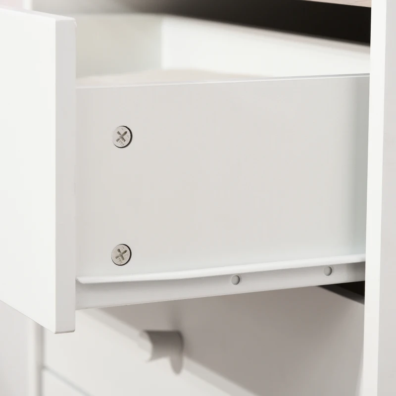 HOMCOM Kids Chest of Drawers Wardrobe Storage Tower Organizer Closet with 5 Drawers Solid Wood Handles Anti-toppling Device for Bedroom 55 x 36 x 108cm White