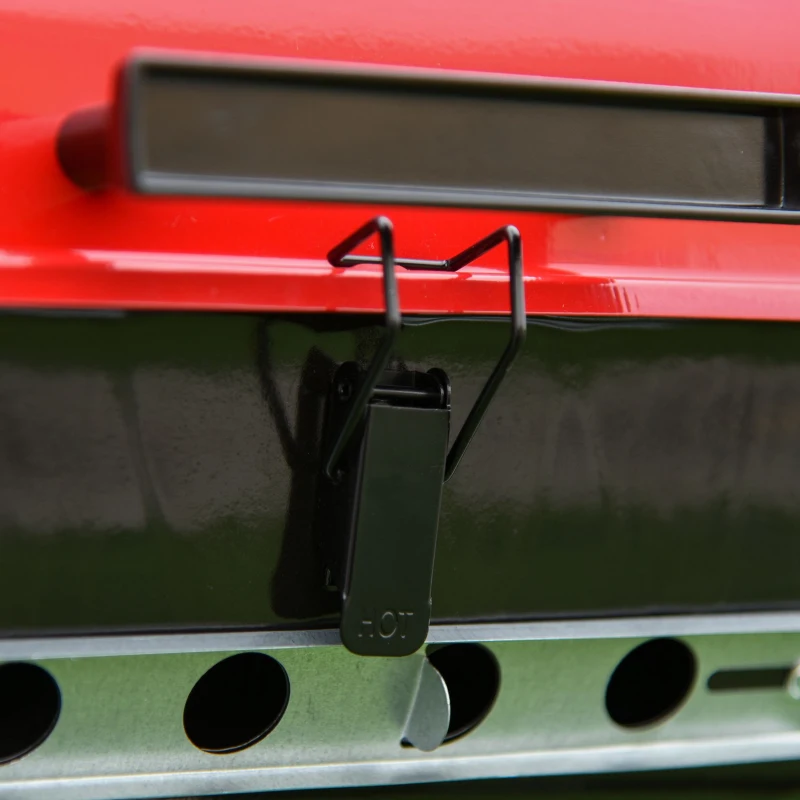 Outsunny Charcoal Trolley BBQ Barbecue Grill Patio Camping Picnic Garden Party Outdoor Cooking with Lid Wheels Side Trays and Storage Shelf