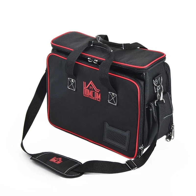HOMCOM Heavy Duty Tool Bag Electrician bags Organizer Mechanic Storage Black