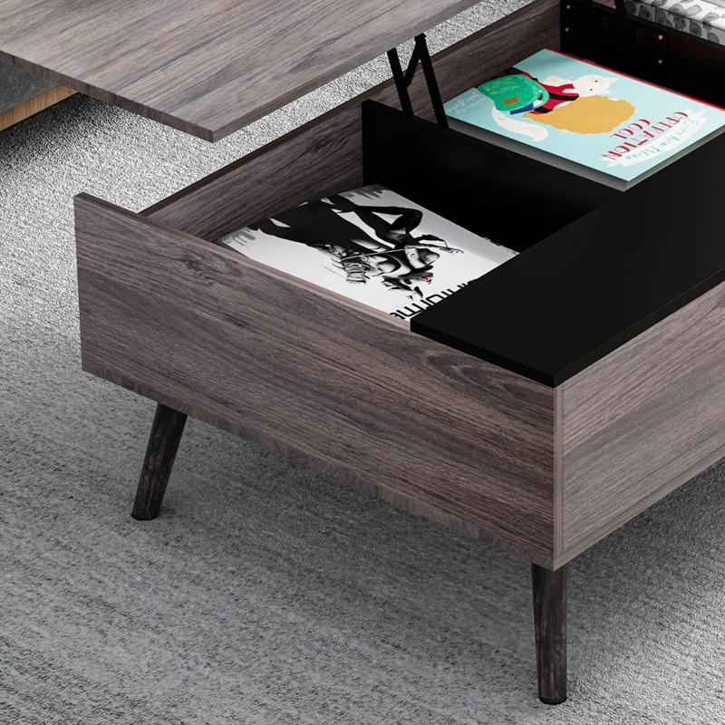 HOMCOM Lift-Top Coffee Table with storage  100x 65 x 39cm Grey