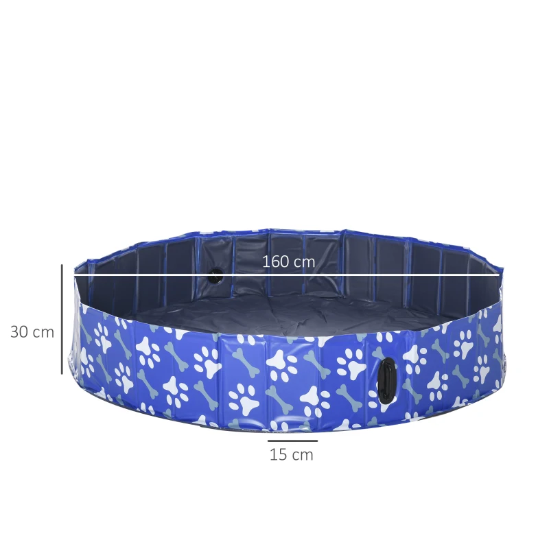 PawHut Dog Bathing Tub Pet Collapsible Swimming Pool Folding Pool Dog Cat Puppy Washer Indoor/Outdoor 63" x 12" XL Sized