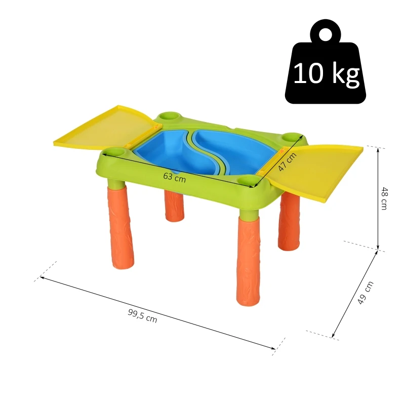 HOMCOM children's sand toys, sandpit table with 16 pcs. Accessories, game table, beach toys, from 3 years, PP, 99.5 x 49 x 48 cm