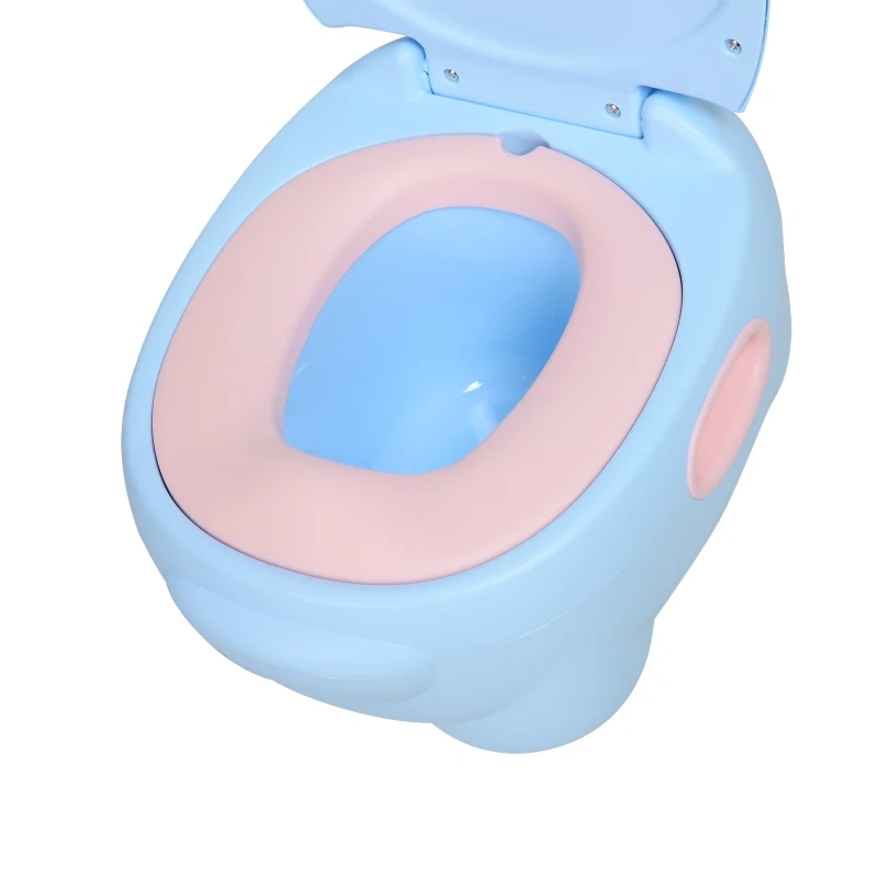 HOMCOM Portable Baby Potty Kids Children Training Toilet Chair Toddler Trainer Stool with Cushion 6 Months - 6 Years Blue