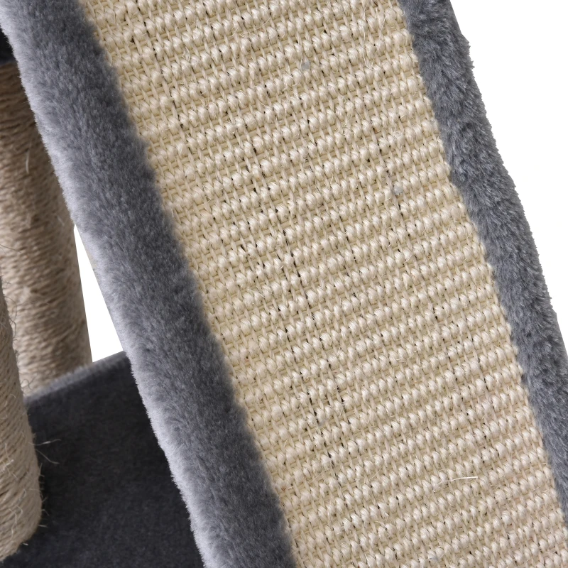 PawHut 110cm Mult-level Cat Tree Scratcher Kittiy Condo Activity Center with Perches,3 Jumping Platforms,Ladder, Hanging Toy