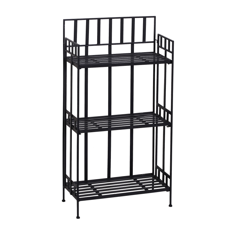 Outsunny Retro 3-Tier Garden Plant Herb Stand Metal Flower Display Rack Bookshelf Bathroom Shelf