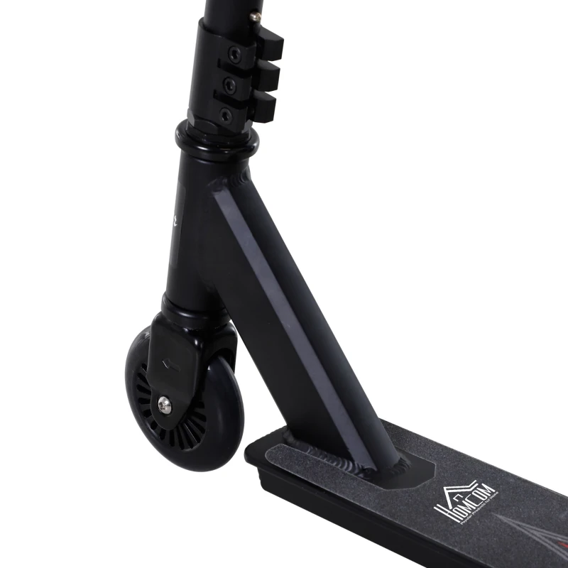 HOMCOM Stunt Scooters for Beginners Trick Stunt Scooter with Stable Performance Freestyle Kick Scooter for Teenagers 14 Years and Up Black