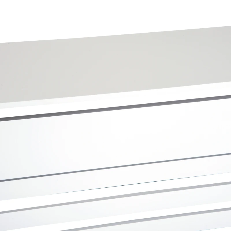 HOMCOM MDF Radiator Cover Wooden Cabinet Shelving Home Office Vertical Slattted Vent White  112L x 19W x 81H