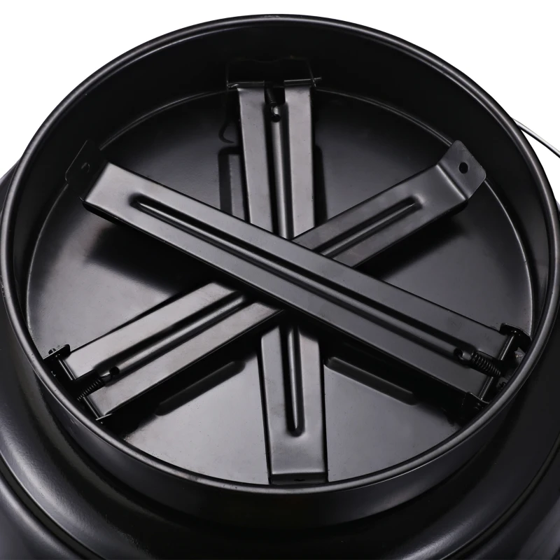 Outsunny Portable Small Charcoal Grill Barbecue BBQ Mini Tabletop Picnic Cooking Smoker Family Party Camping with Grid Tripod - Red