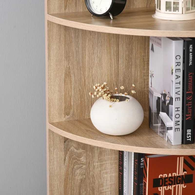 HOMCOM Multi-Layer Modern Corner Bookcase w/ 3 Open Shelf 4 Drawer Floor Standing Home Office Storage Furniture Shelving