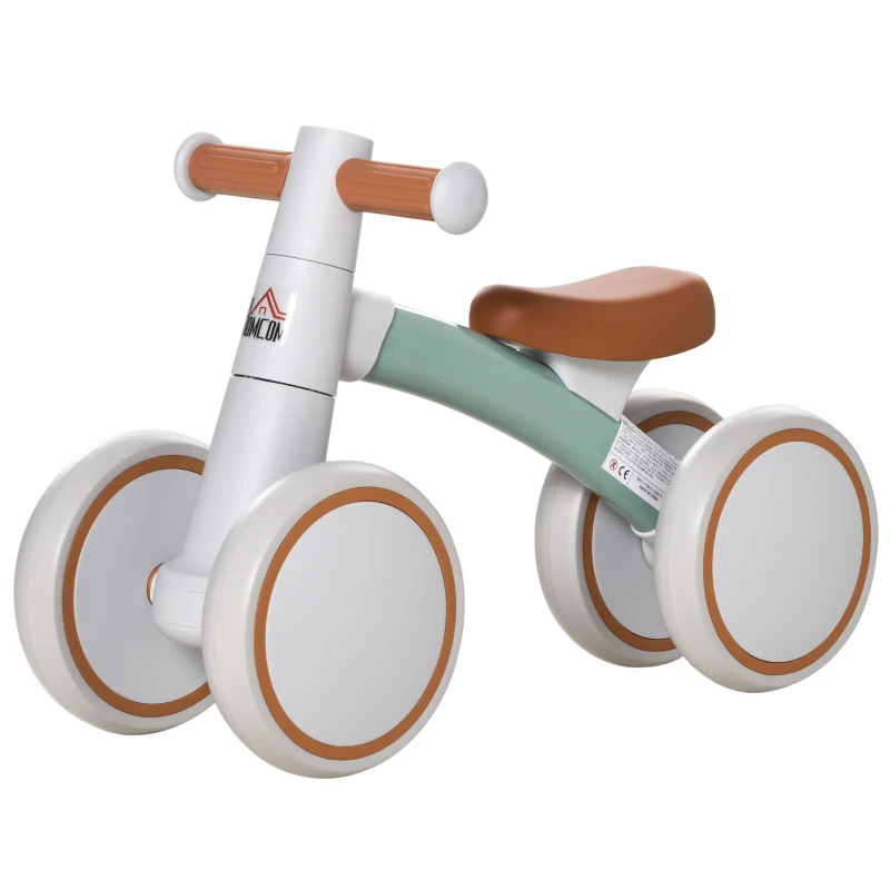 HOMCOM Baby Balance Bike Ride On Walker Push Bike Quick Release Kids Toddler First Bike Birthday Toy Gift for 1-3 Years Brown