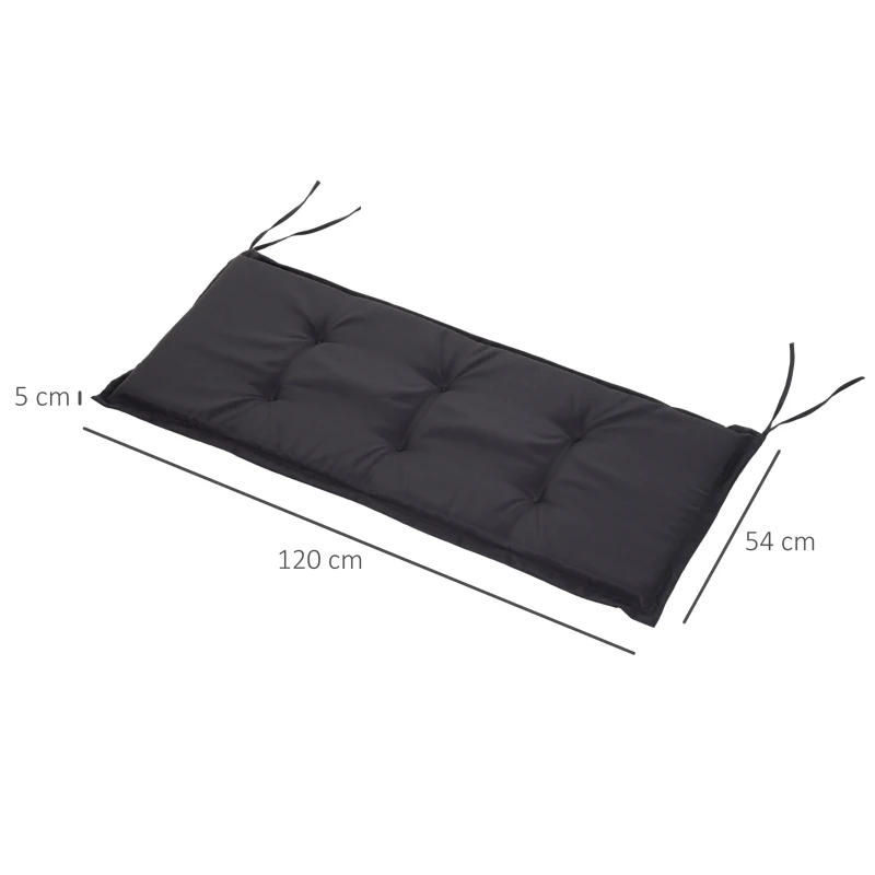 Outsunny 2 PCS Patio Bench Swing Chairs Garden Chairs Double Seat 5cm Thickened Cushion Mat Dark Grey