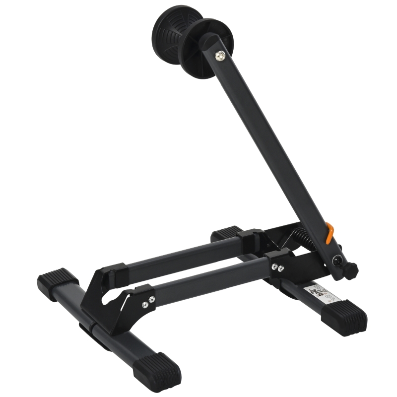 HOMCOM Foldable Bike Storage Stand Parking Rack Fit Max. 5.5cm Wide Wheel Metal Nylon Black
