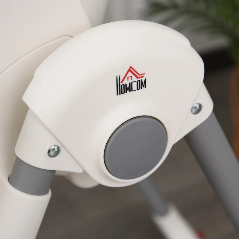 HOMCOM Foldable Baby High Chair Convertible Feeding Chair Height Adjustable with Adjustable Backrest Footrest and Removable Tray 5 Point Safety Harness for Kids 6 - 36 Months Pink