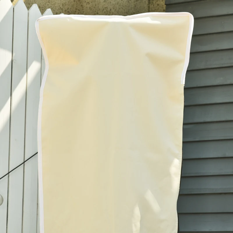 Outsunny Cantilever Patio Umbrella Cover, Outdoor Market Umbrella Protector with Zipper and Cord Lock, Beige and Coffee