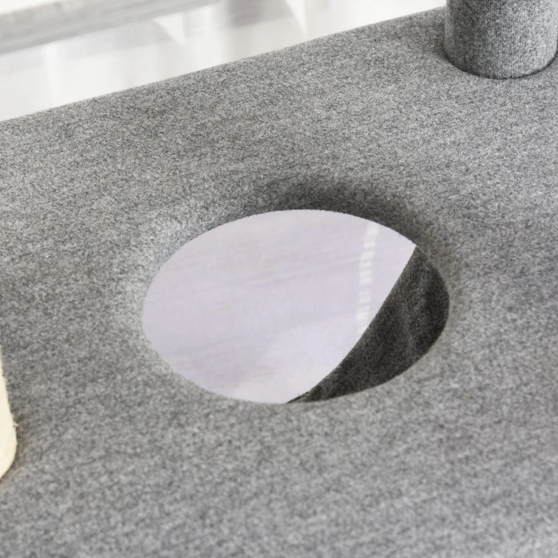 PawHut 5-Levels Plush Cat Tree Tower Activity Center with Sisal Scratching Posts Hammock Perch Condo Soft Cushions, Grey