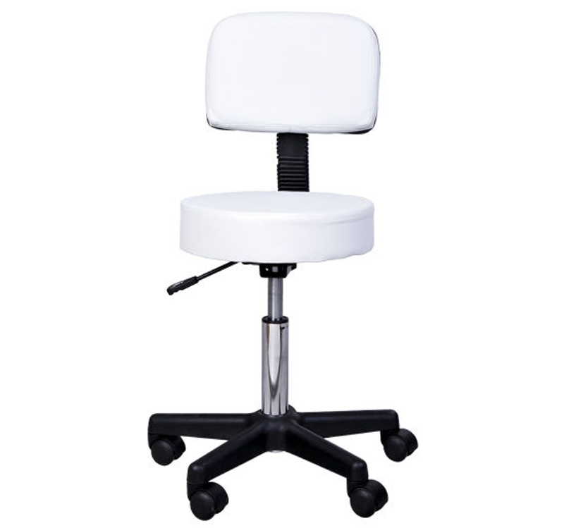 HOMCOM Massage Beauty Salon Spa Chair Stool Swivel Gas Lift Manicure Tattoo Stools Chair White