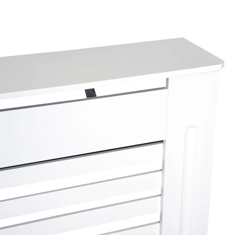 HOMCOM MDF Radiator Cover Wooden Cabinet Shelving Home Office Vertical Slattted Vent White  112L x 19W x 81H