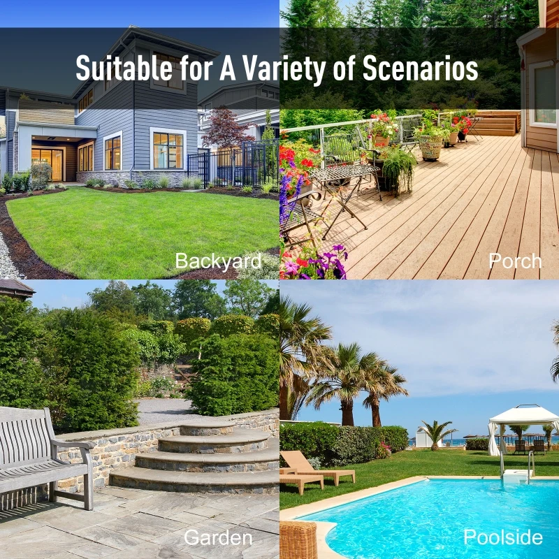 Outsunny 3 Seater Canopy Swing Chair Outdoor Garden Bench with Sun Cover Metal Frame - Green Stripes