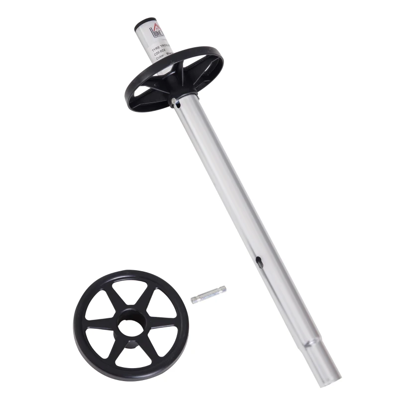 HOMCOM Professional Mobile Car Wheel Stand Tree Trolley Storage Tyre Protection 255 mm Width