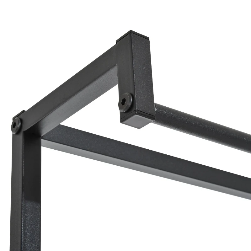 HOMCOM Coat Rack Entryway Coat Hanging Hat Bags Hook Storage Hallway Storage Shelf Footrest Bench Metal Multi Purpose