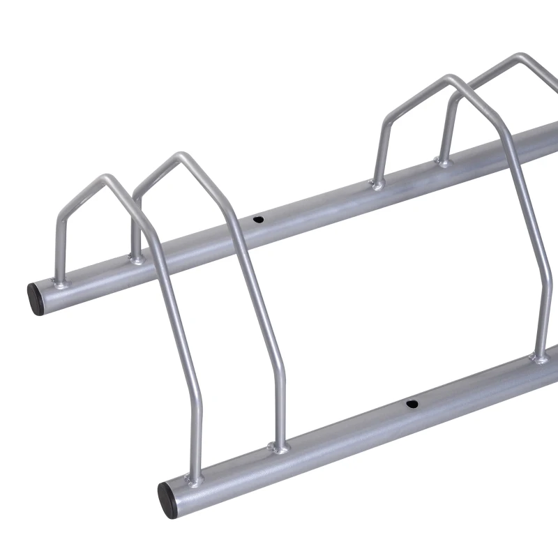 HOMCOM 4-Bike Parking Rack Locking Storage Bike Stand Holder Garage Outdoor Floor Wall Mount