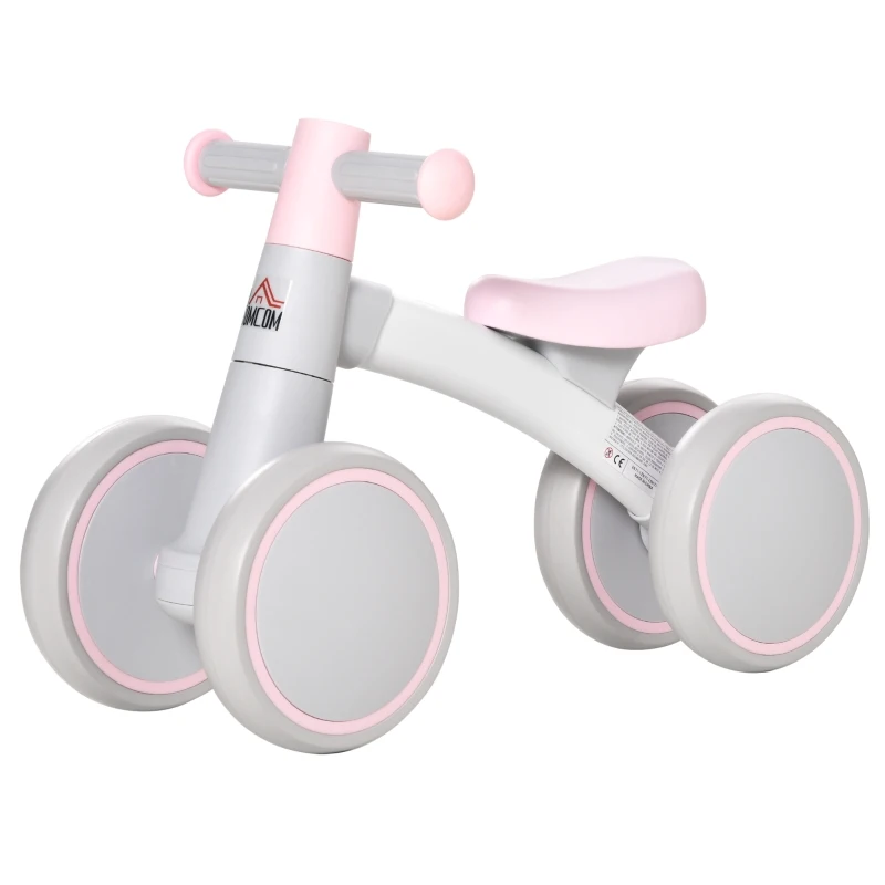 HOMCOM Baby Balance Bike Ride On Walker Push Bike Quick Release Kids Toddler First Bike Birthday Toy Gift for 1-3 Years Pink