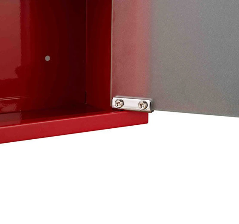 HOMCOM Red Steel wall mounted Medicine Cabinet with 3 shelves + Security Glass Door Lockable 60 cm(H)