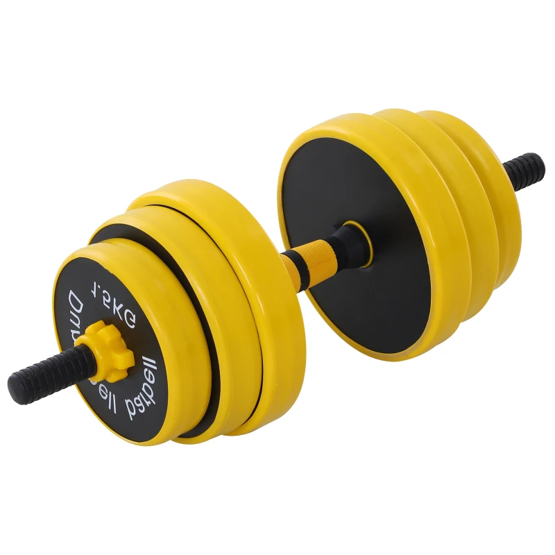 HOMCOM 25KG Dumbbell & Barbell  Adjustable Set Plate Bar Clamp Rod Home Gym Sports Area Exercise Ergonomic